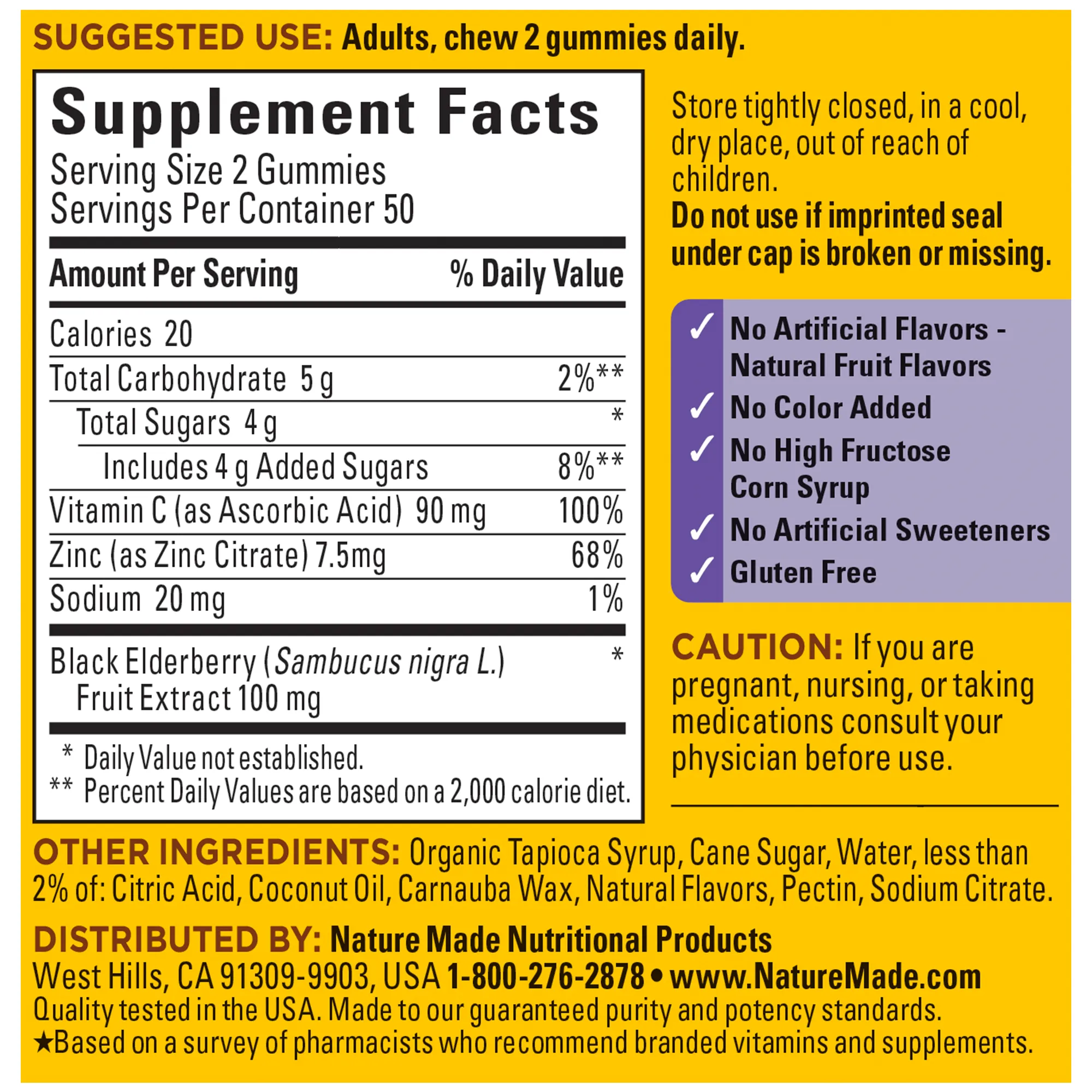 100 mg Elderberry Gummies with Vitamin C & Zinc