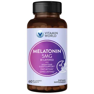 Bi-Layered Melatonin 5 mg 60 tabs by Vitamin World