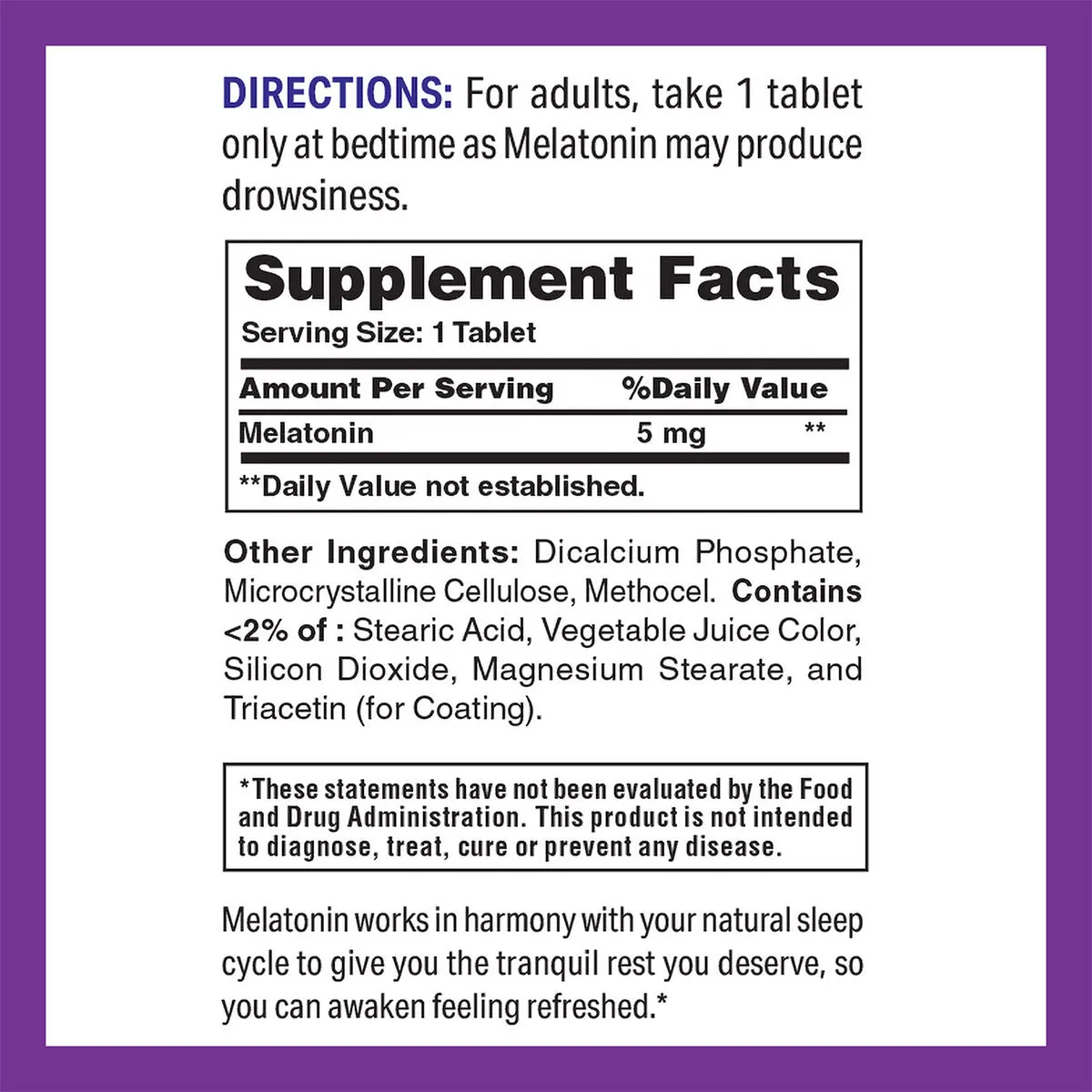 Bi-Layered Melatonin 5 mg 60 tabs by Vitamin World