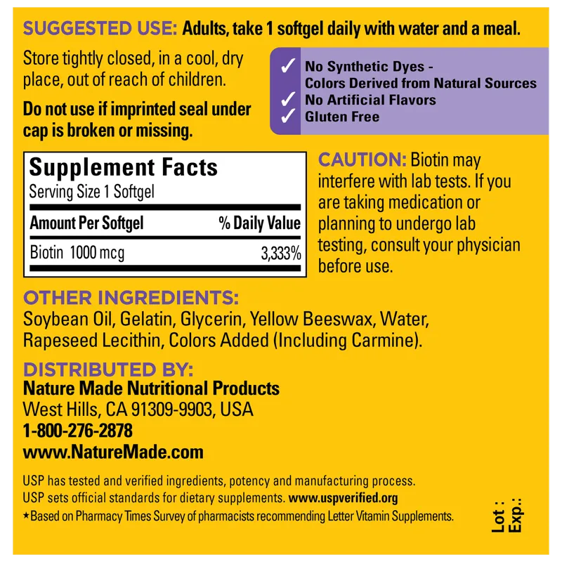 Biotin 1000 mcg Softgels