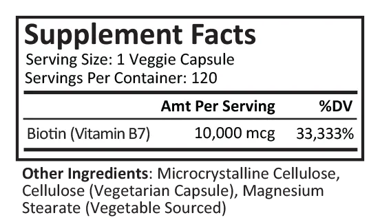 Biotin | 10.000mcg | 120 Count