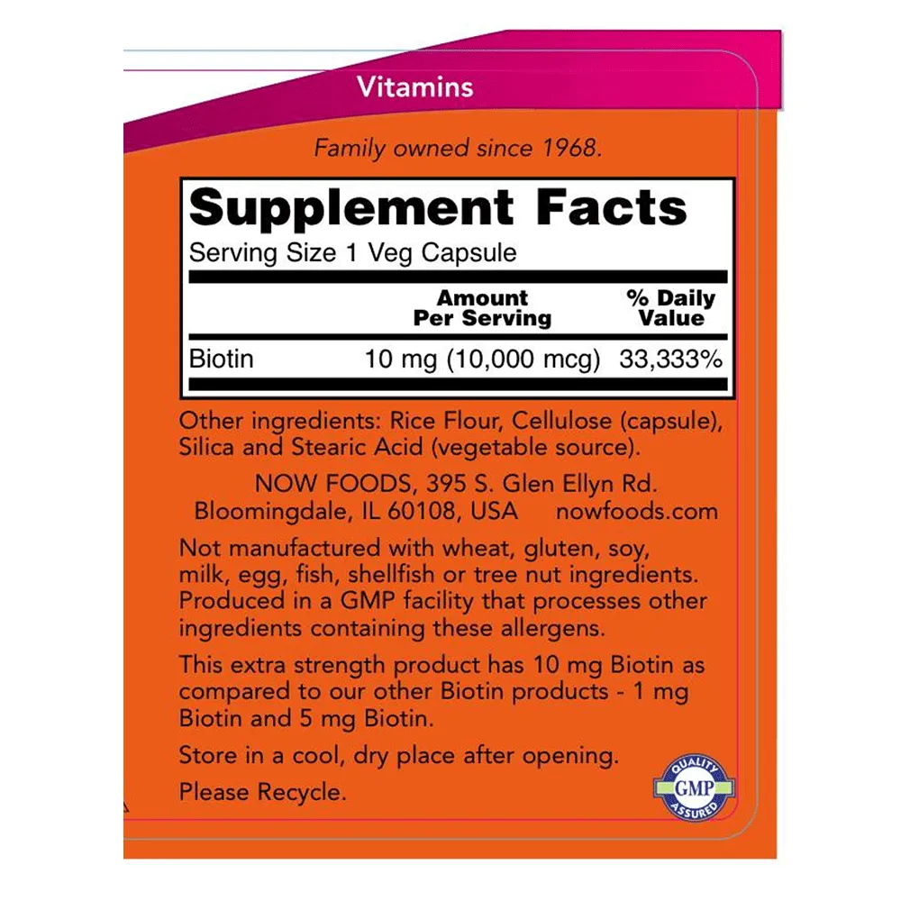 Biotin | 10.000mcg | Veg Capsule l 120 Count