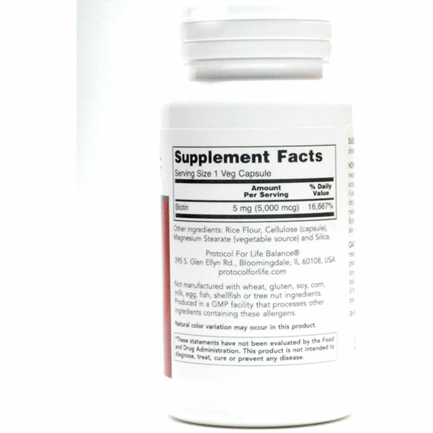 Biotin 5000 mcg 90 vcaps by Protocol For Life Balance