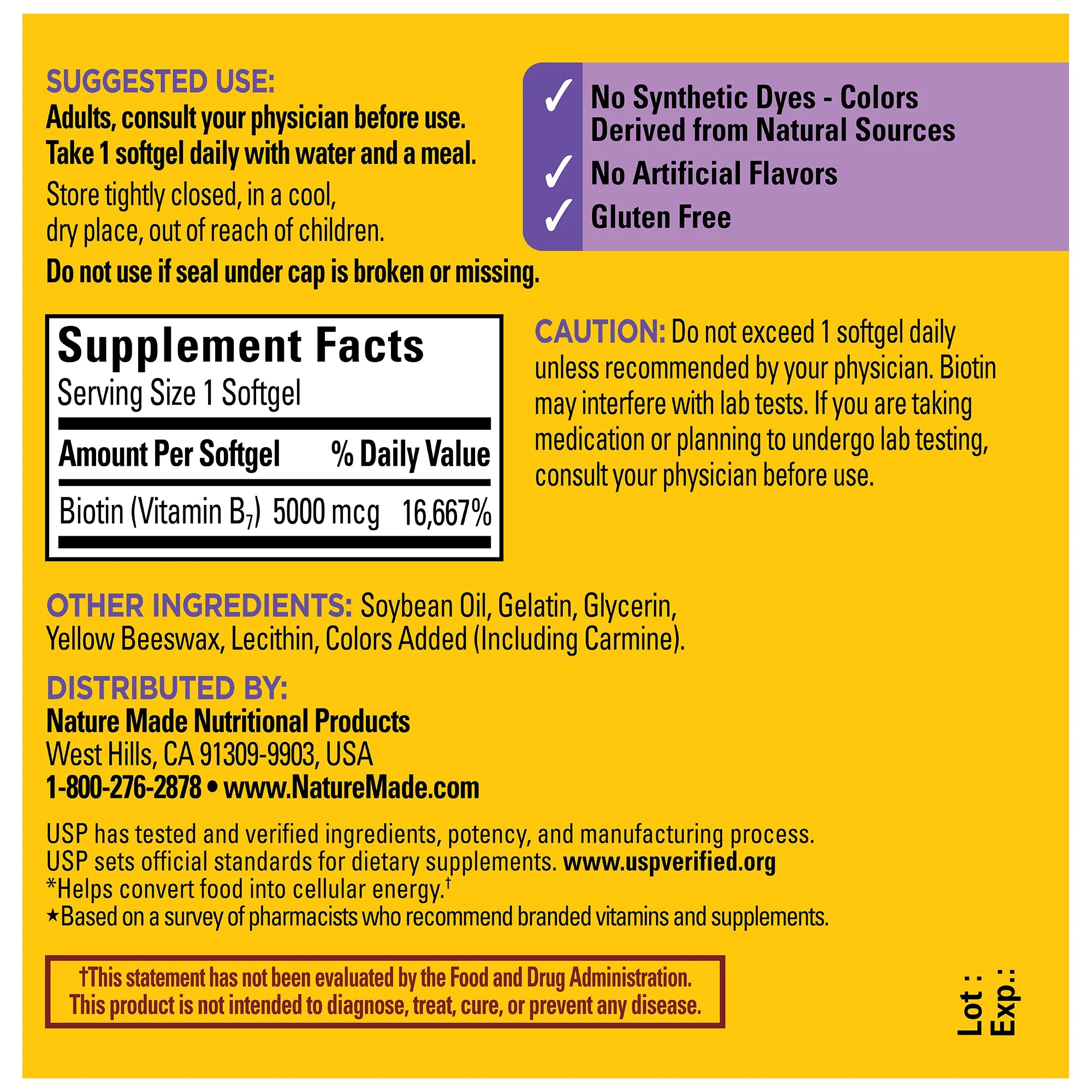 Biotin Maximum Strength 5000 mcg Softgels