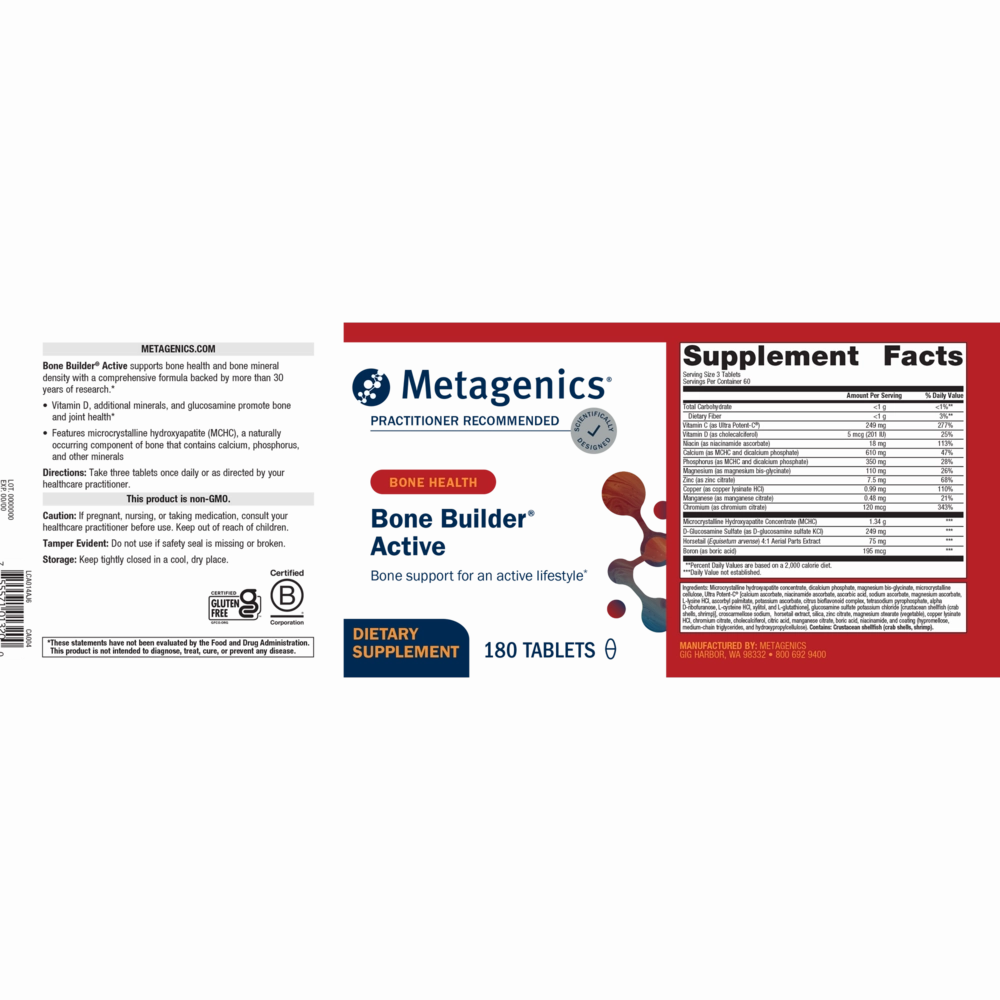 Bone Builder Active 180 Tablets by Metagenics