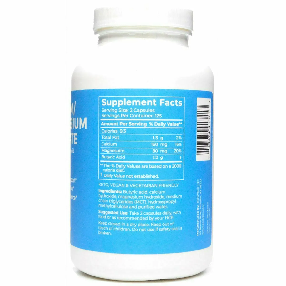 Cal-Mag Butyrate 600 mg by BodyBio