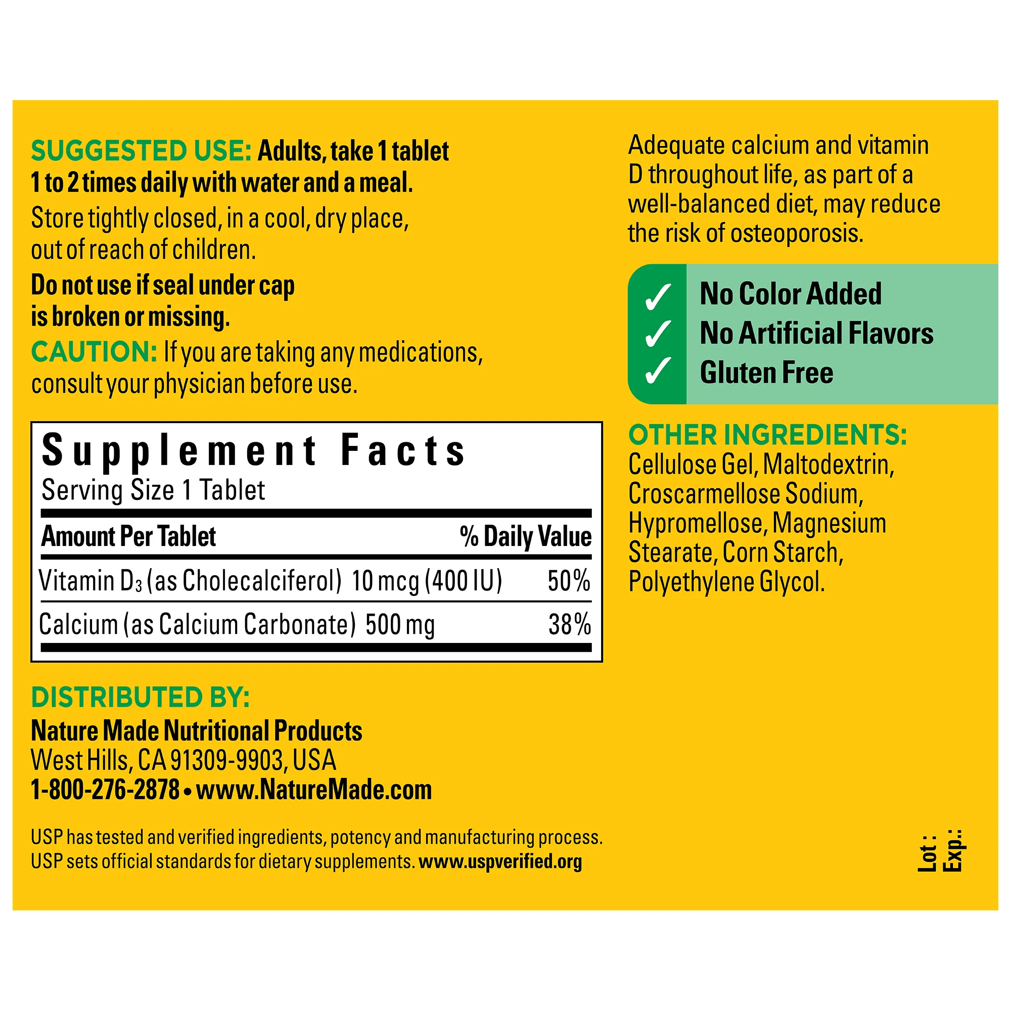 Calcium 500 mg with Vitamin D3 Tablets
