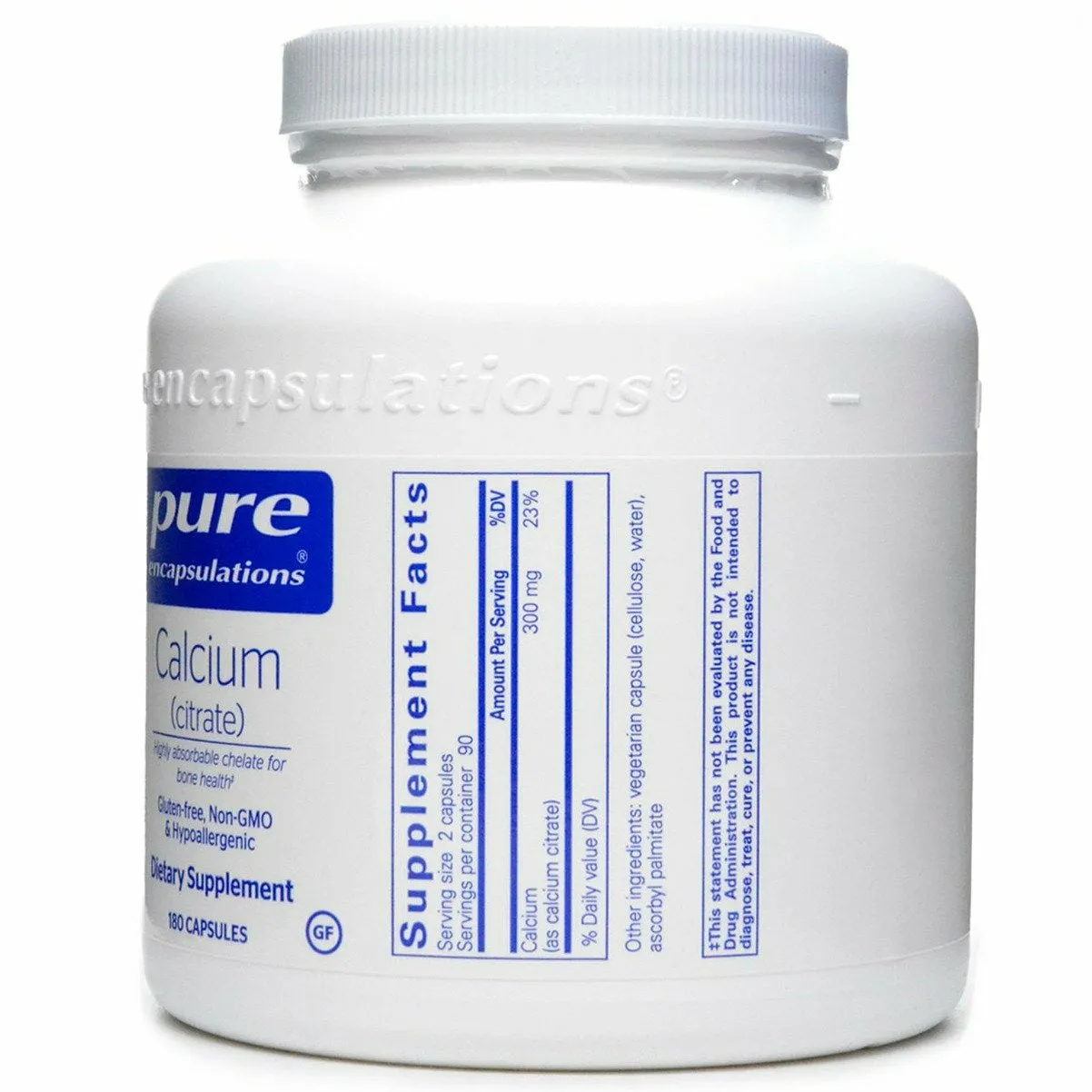 Calcium Citrate 180 caps by Pure Encapsulations
