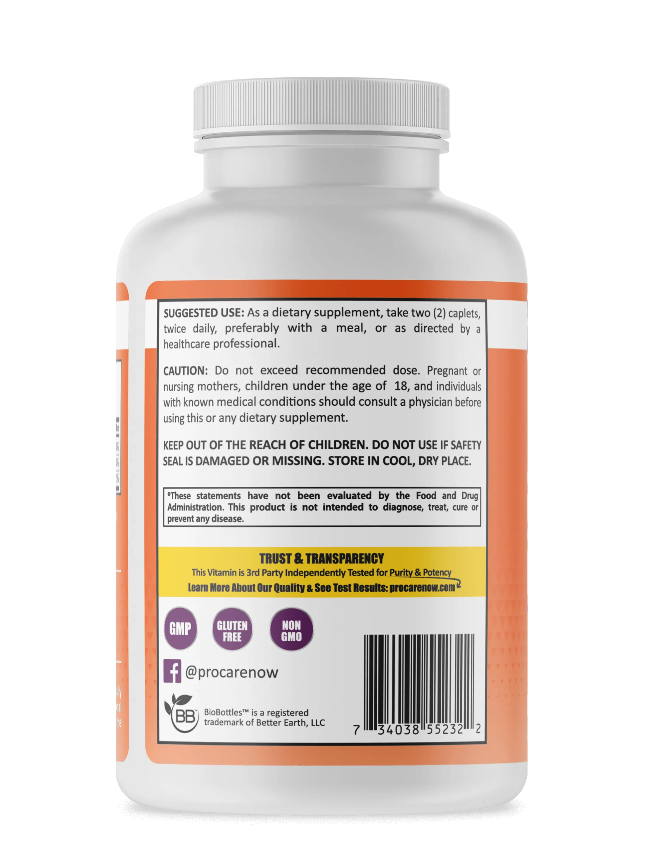Calcium Citrate | Caplet | 500mg | 120 Count