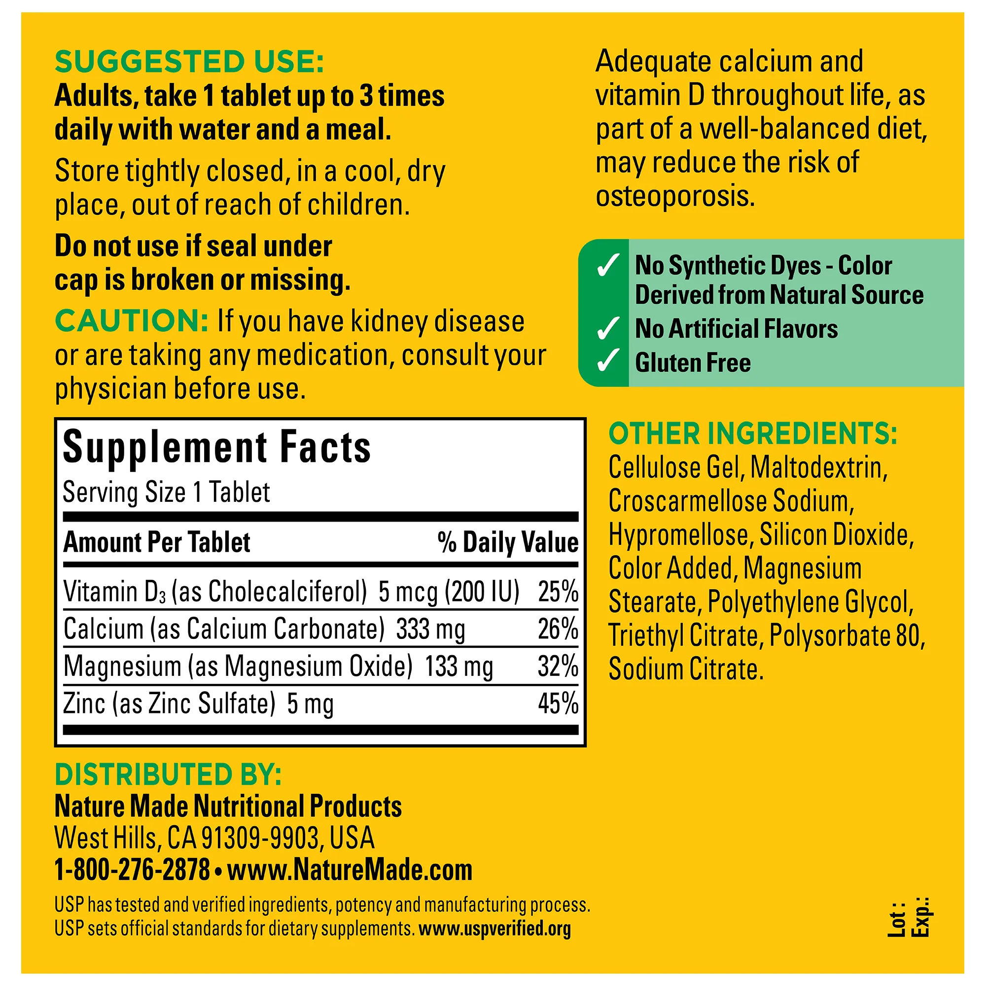 Calcium. Magnesium and Zinc with Vitamin D3 Tablets