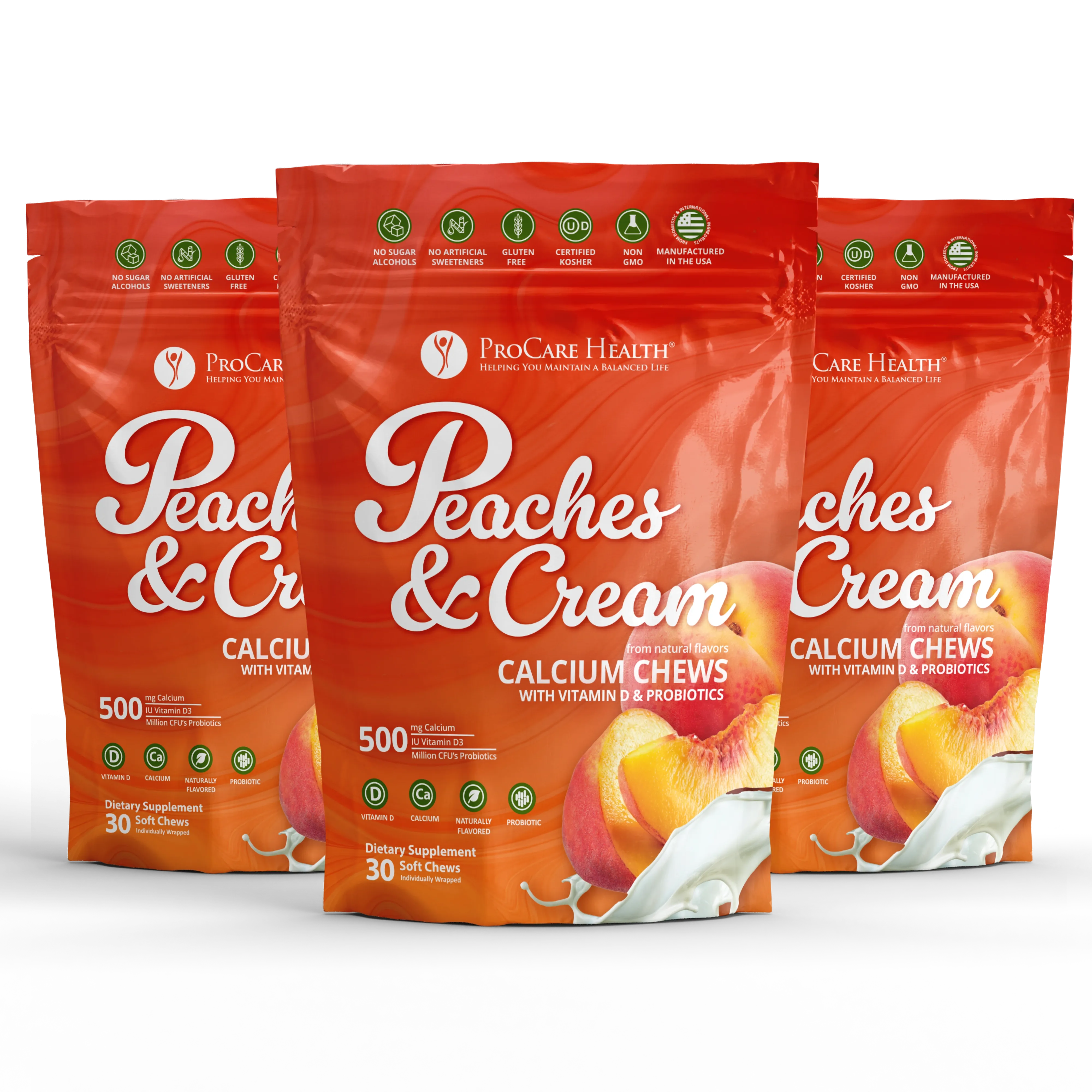 Calcium Soft Chew | Peaches & Cream