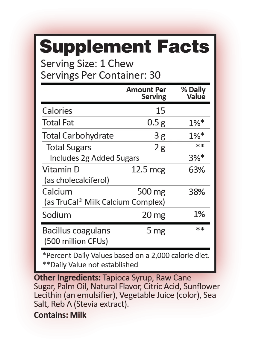 Calcium Soft Chew | Peaches & Cream
