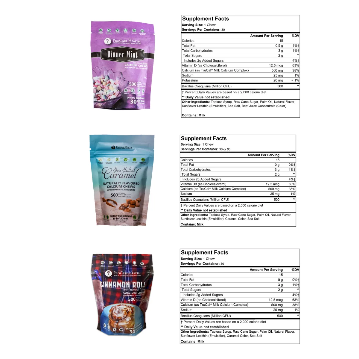 Calcium Soft Chew | Variety Pack | 90 Count