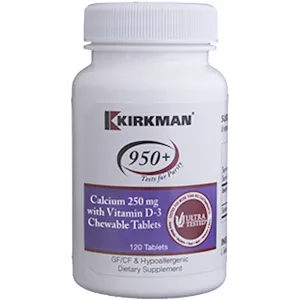 Calcium with Vit D-3 250 mg 120 chews by Kirkman Labs