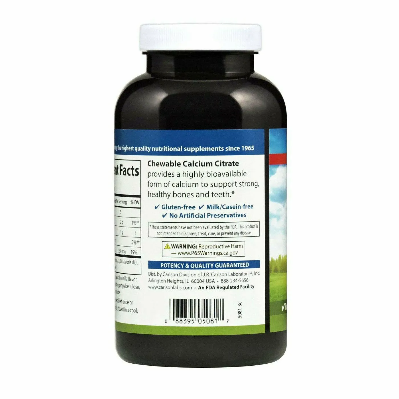 Chewable Calcium 250 mg 120 tabs by Carlson Labs