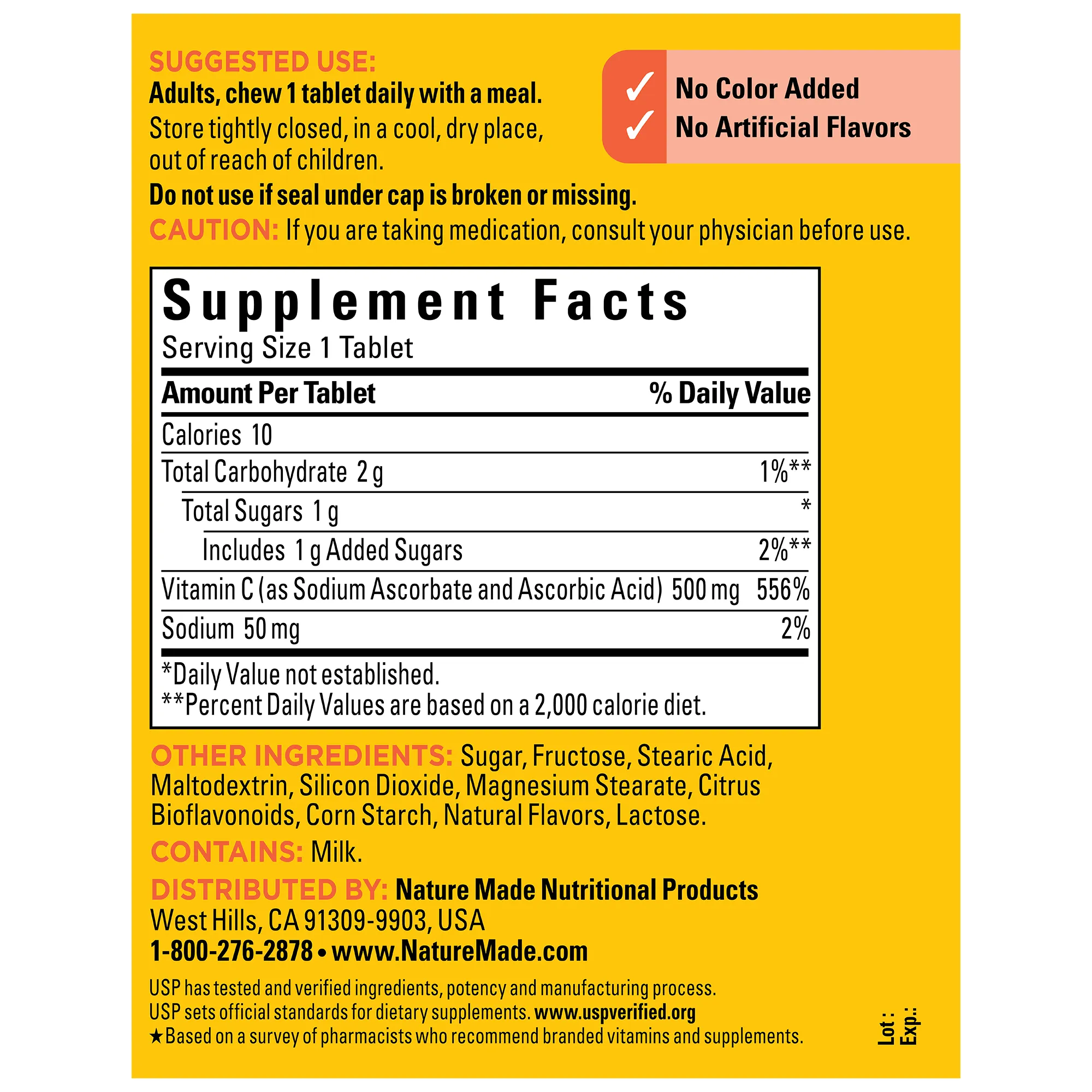 Chewable Vitamin C 500 mg Tablets