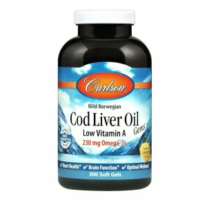 Cod Liver Oil Low Vit A 1000 mg 300 gels by Carlson Labs