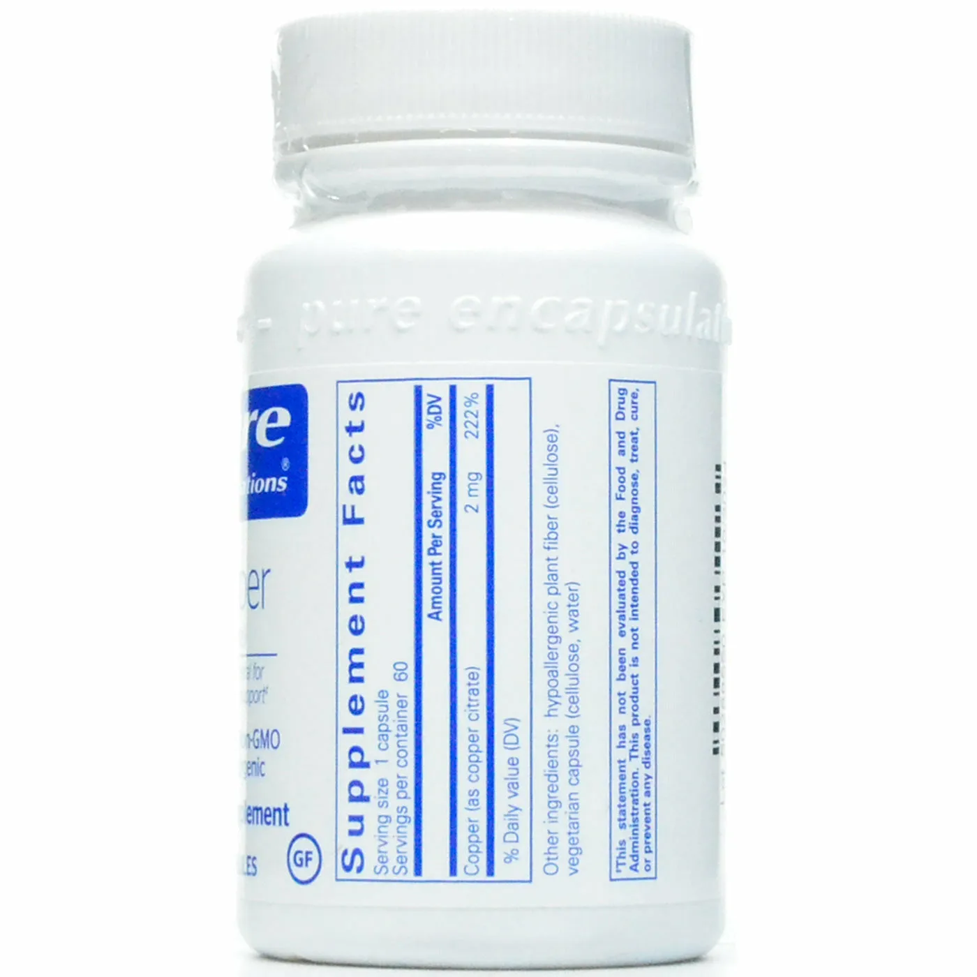Copper (citrate) 60 vcaps by Pure Encapsulations