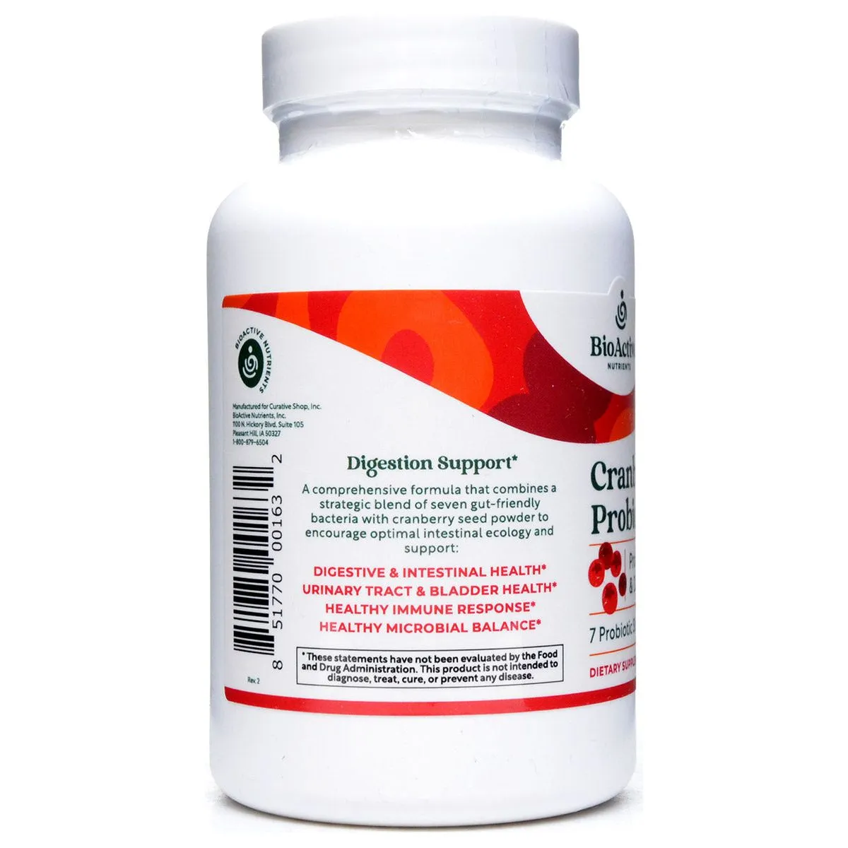 Cranberry Probiotic with Prebiotics 120 veg caps by BioActive Nutrients