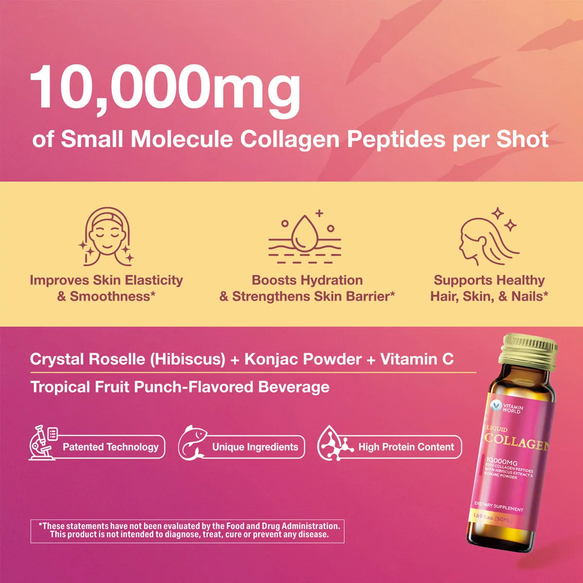 Crystal Clear Liquid Fish Collagen 10.000 mg by Vitamin World