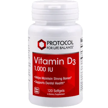 D3 1000 IU 120 gels by Protocol For Life Balance