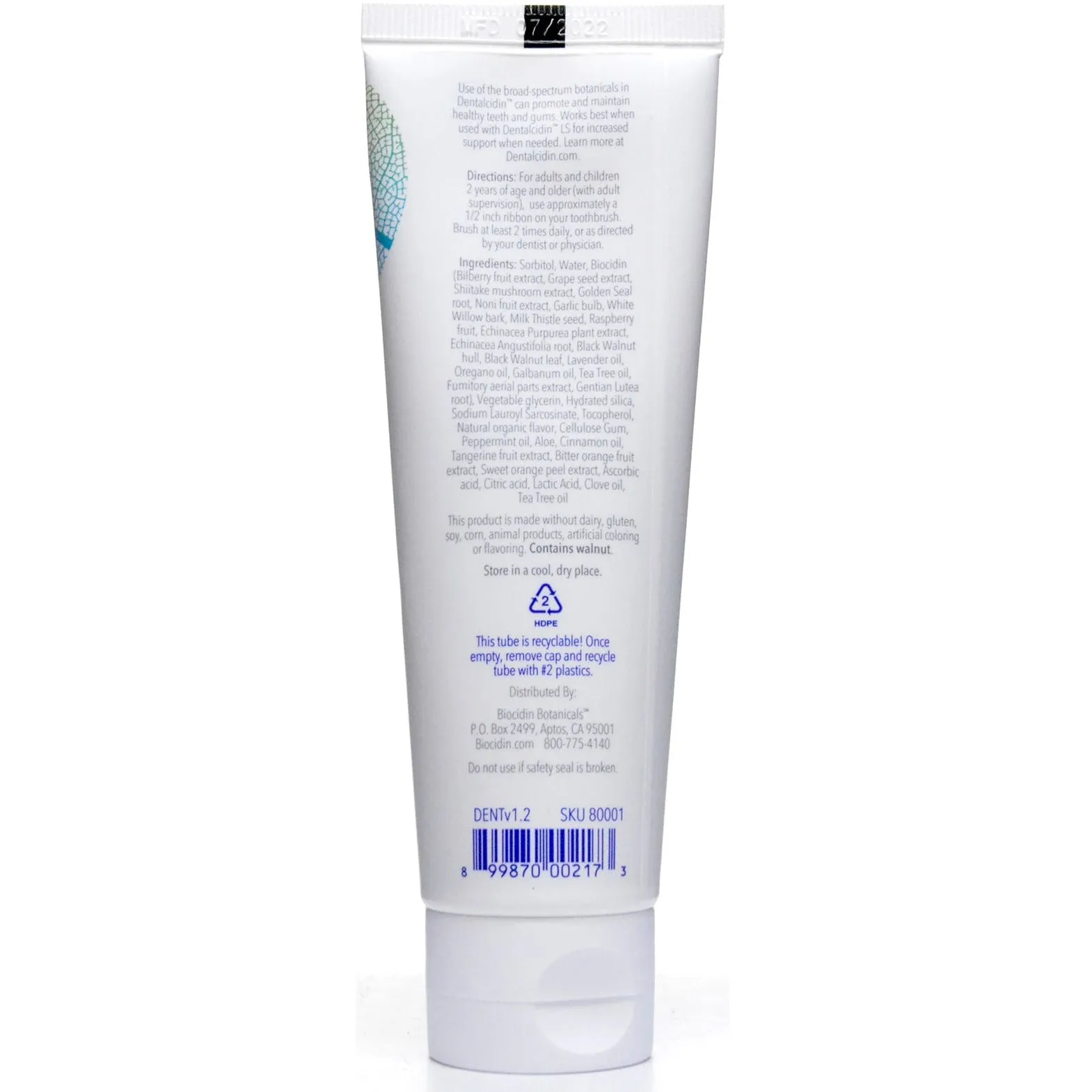 Dentalcidin Toothpaste Biocidin 3 oz by Biocidin Botanicals