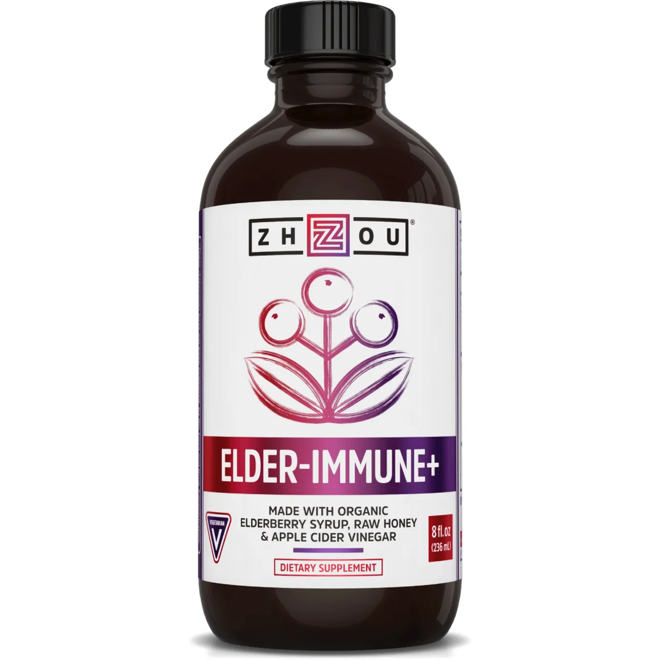 Elderberry Syrup 8 fl oz By ZHOU Nutrition