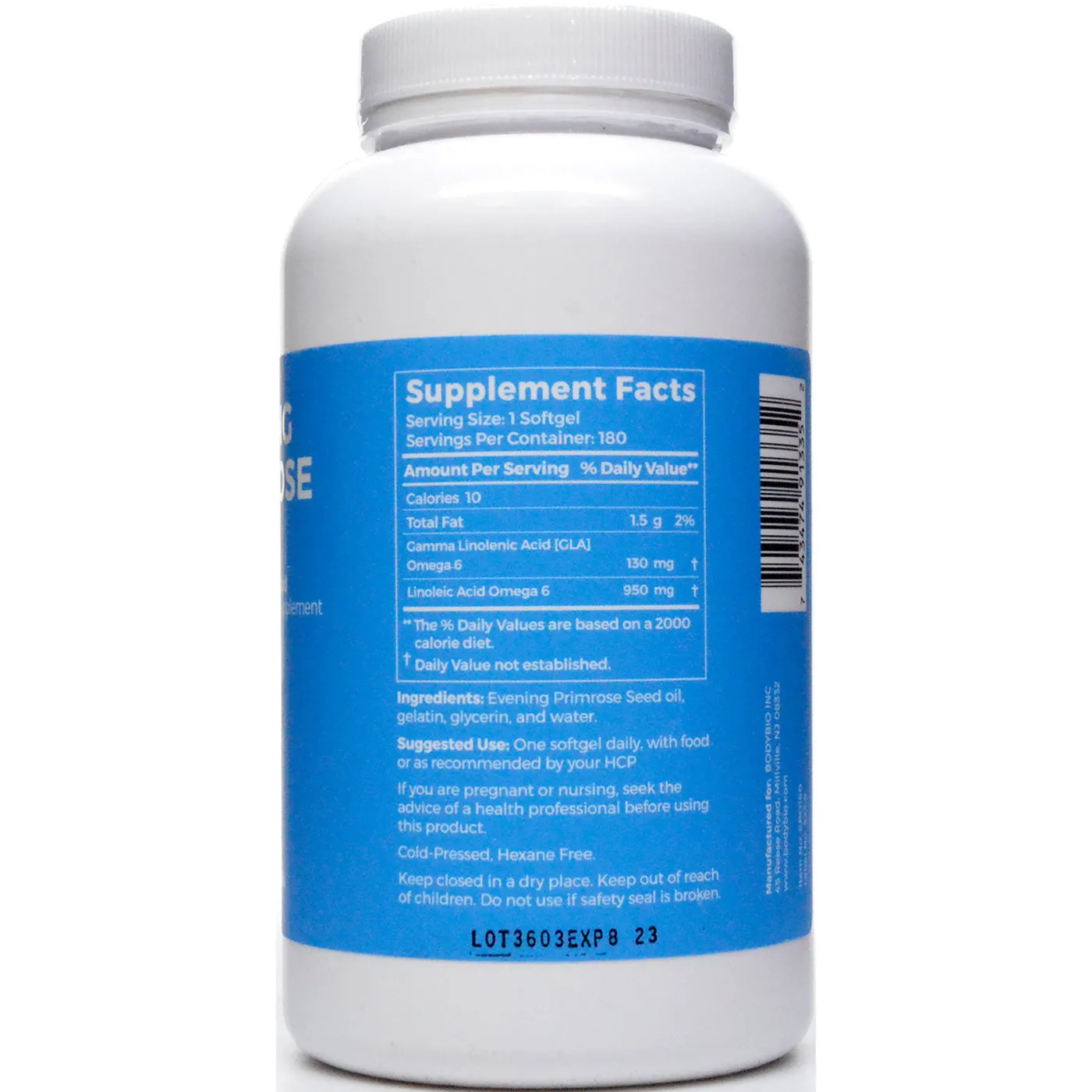 Evening Primrose Oil 180 softgels by BodyBio