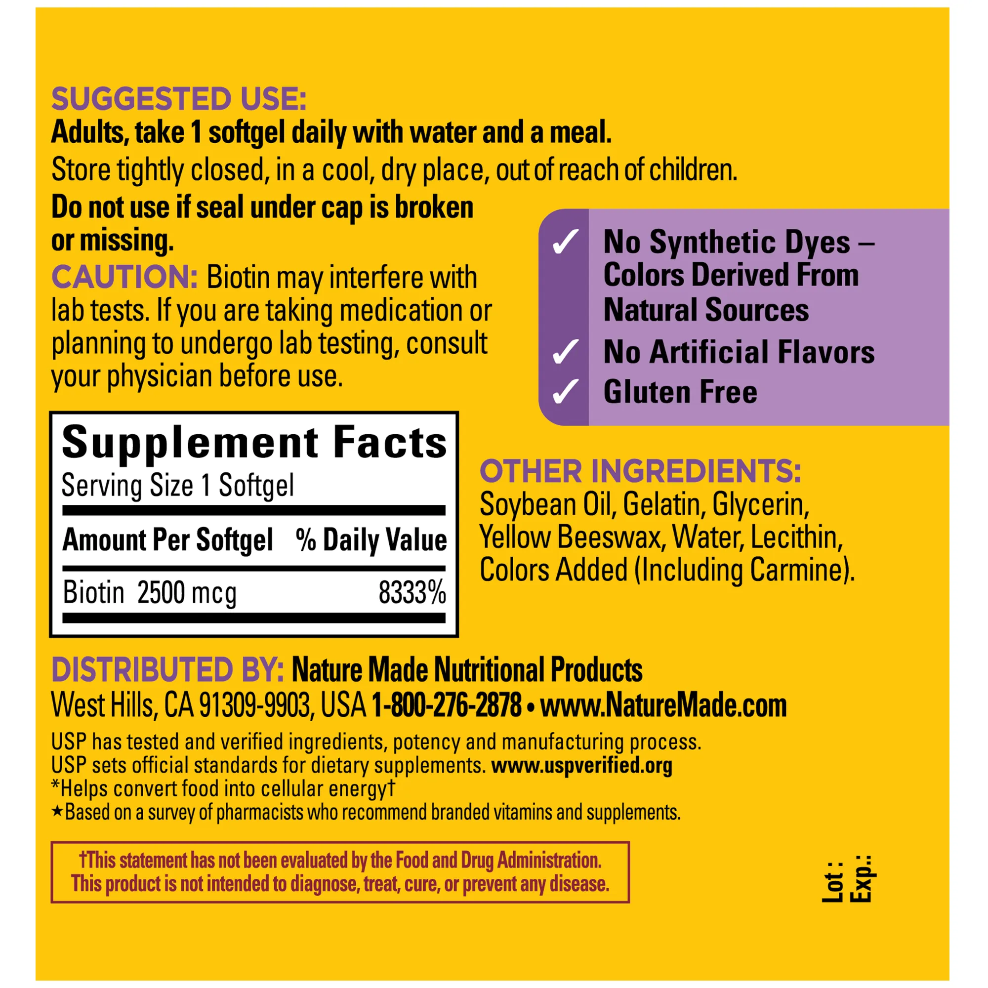 Extra Strength Biotin 2500 mcg Softgels