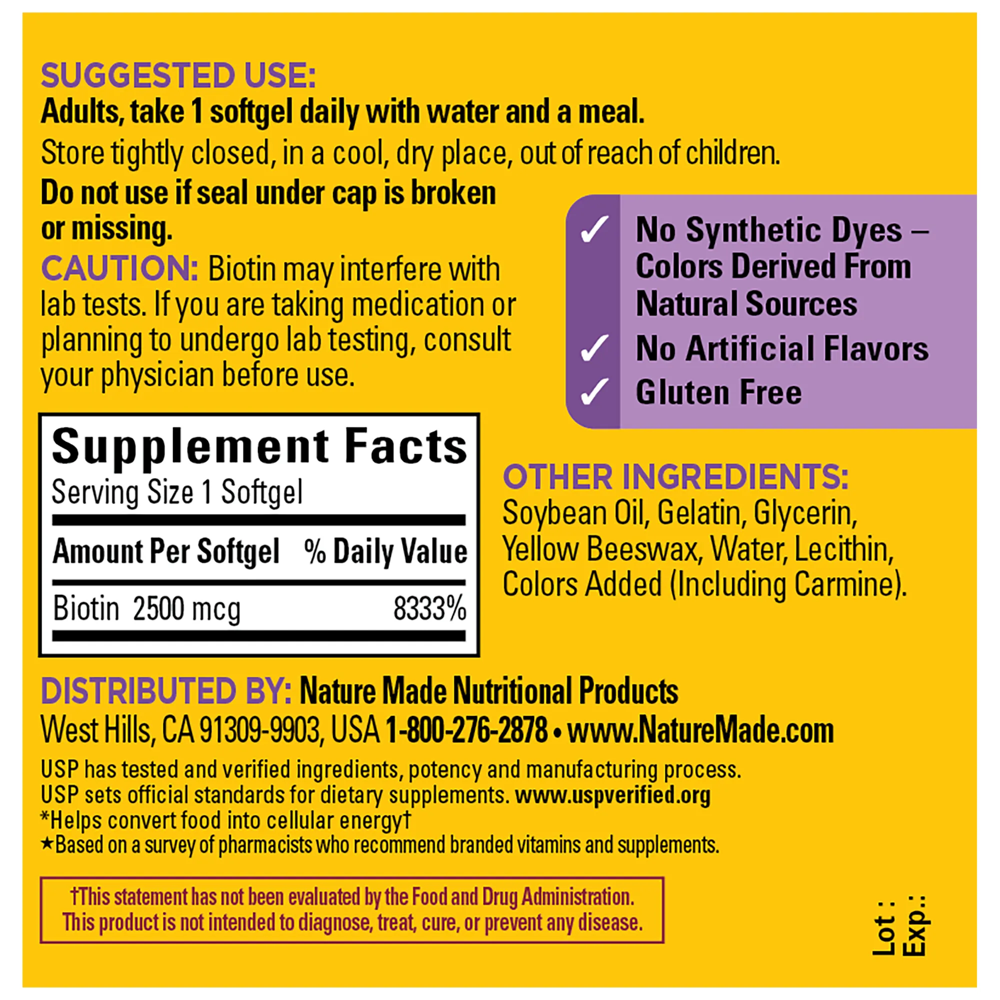 Extra Strength Biotin 2500 mcg Softgels