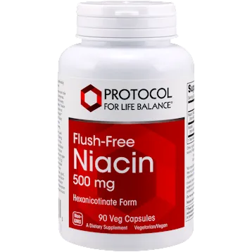 Flush-Free Niacin 500 mg 90 vcaps by Protocol For Life Balance