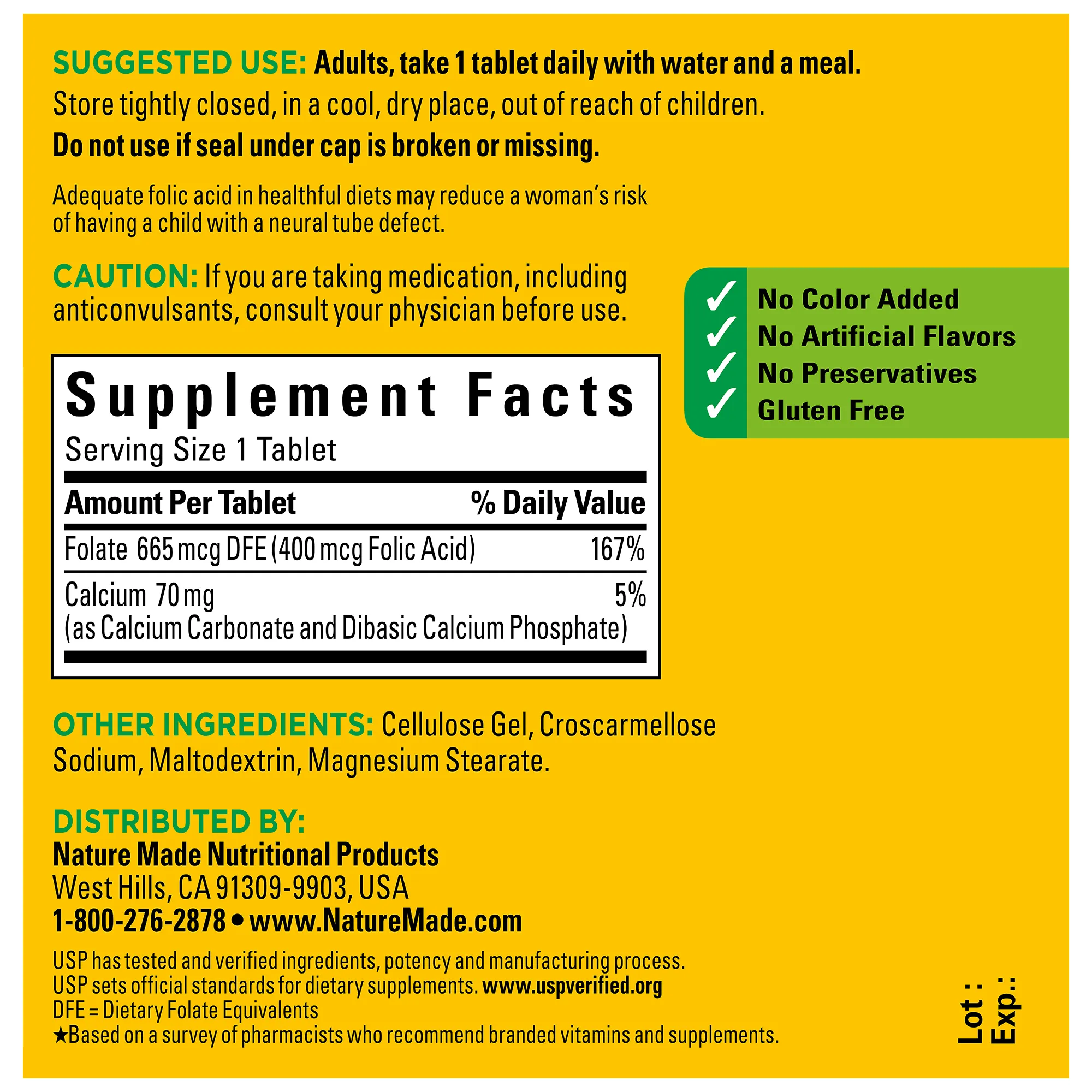 Folic Acid 400 mcg Tablets