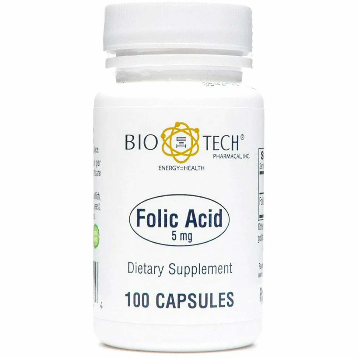 Folic Acid 5 mg 100 caps by Bio-Tech