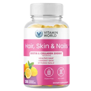 Hair. Skin & Nail Gummies with Biotin & Collagen 200 mg by Vitamin World
