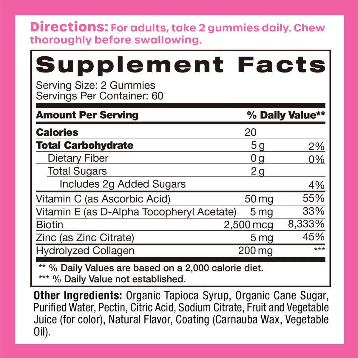 Hair. Skin & Nail Gummies with Biotin & Collagen 200 mg by Vitamin World