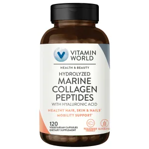 Hydrolyzed Marine Collagen Peptides w/ Hyaluronic Acid 120 caps by Vitamin World