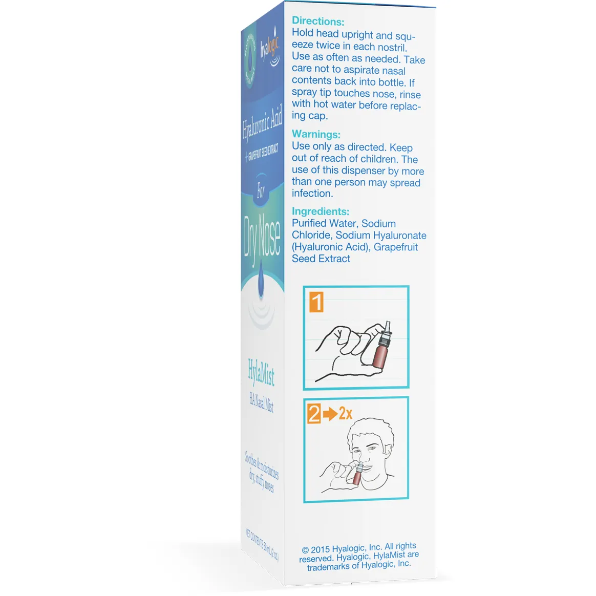 HylaMist for Dry Nose 2 oz by Hyalogic