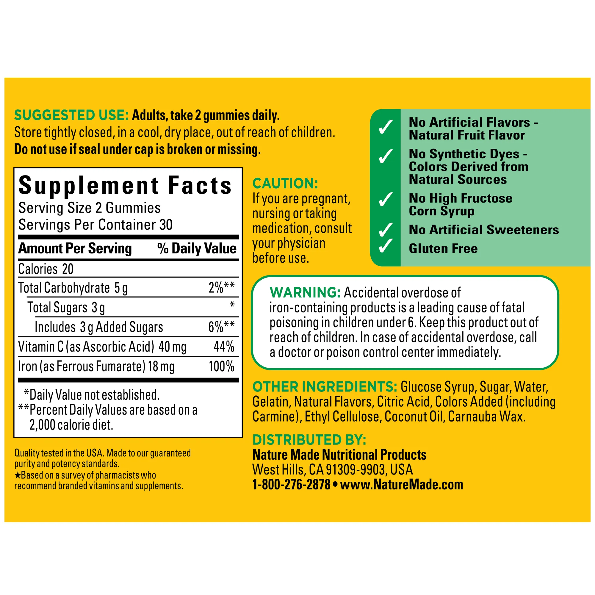 Iron 18 mg Gummies with Vitamin C