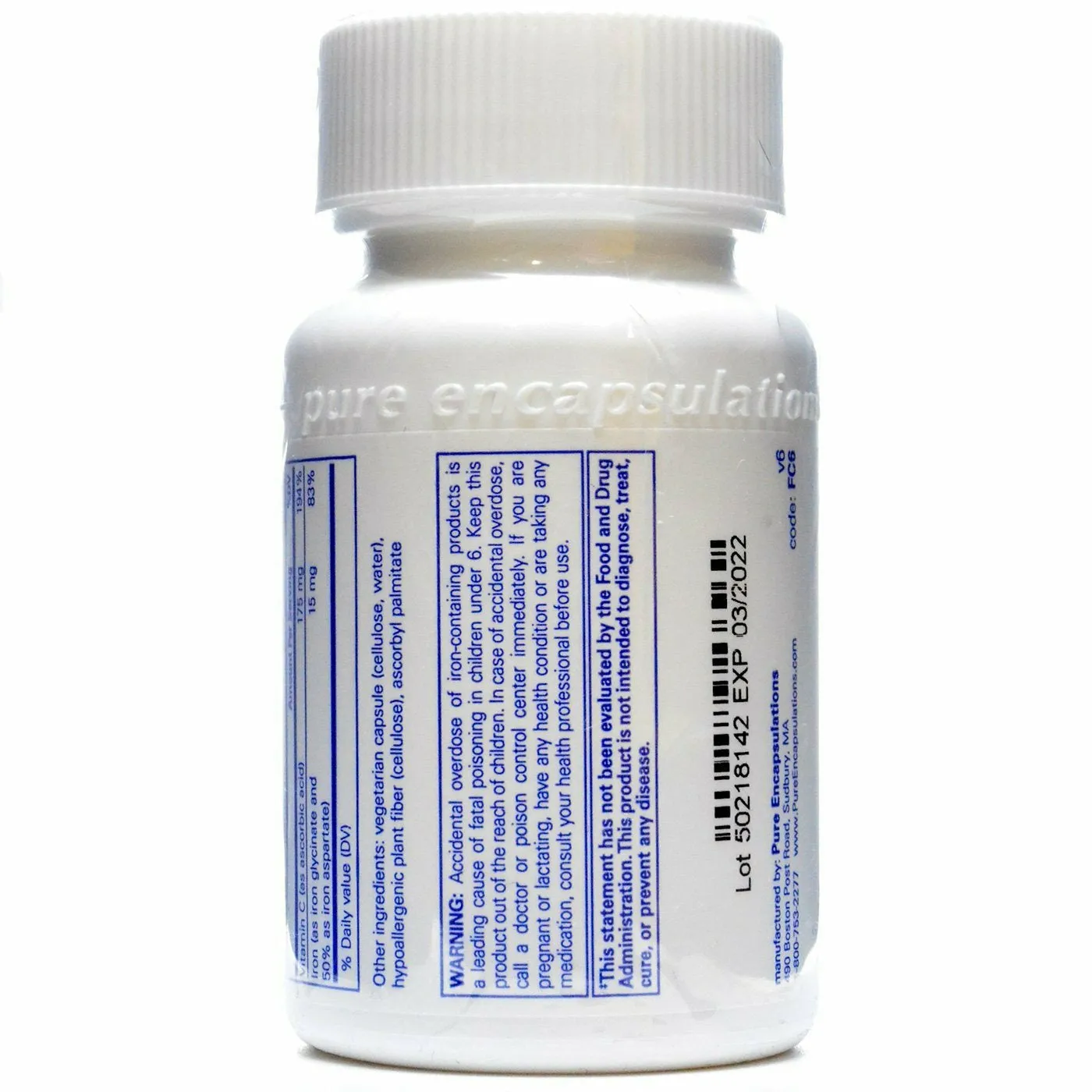 Iron-C 60 vcaps by Pure Encapsulations