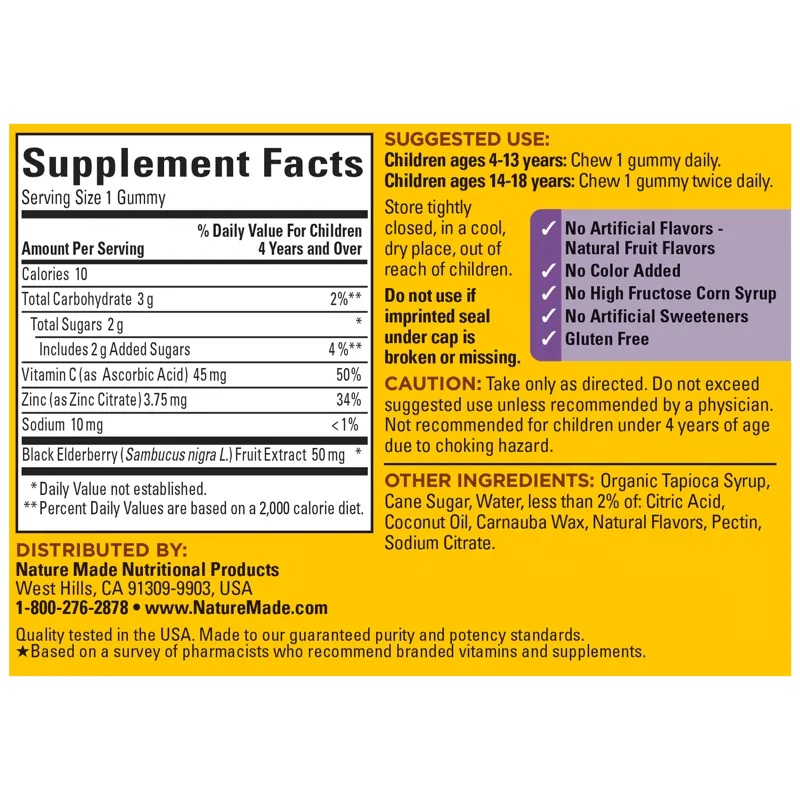 Kids First Elderberry with Vitamin C and Zinc Gummies