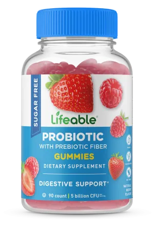 Lifeable Sugar Free Probiotics with Prebiotics Fiber for Kids 90 Gummies