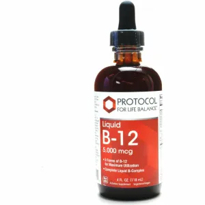 Liquid B-12 5000 mcg 4 oz by Protocol For Life Balance