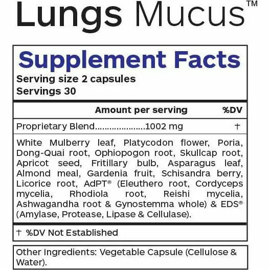 Lungs Mucus 60 caps by Professional Botanicals