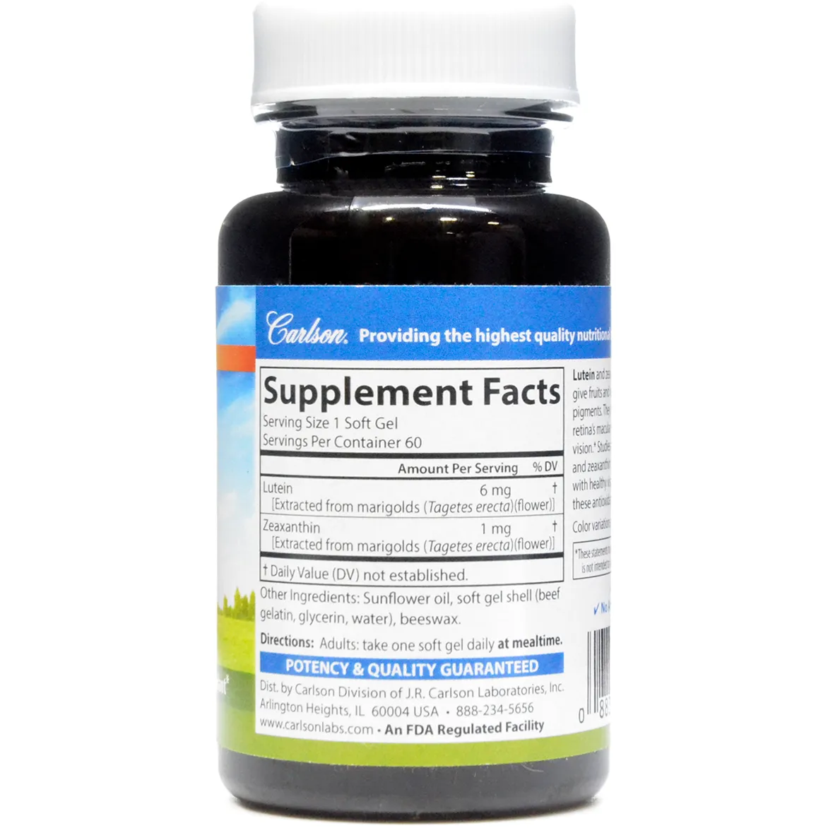Lutein 6 mg 60 gels by Carlson Labs