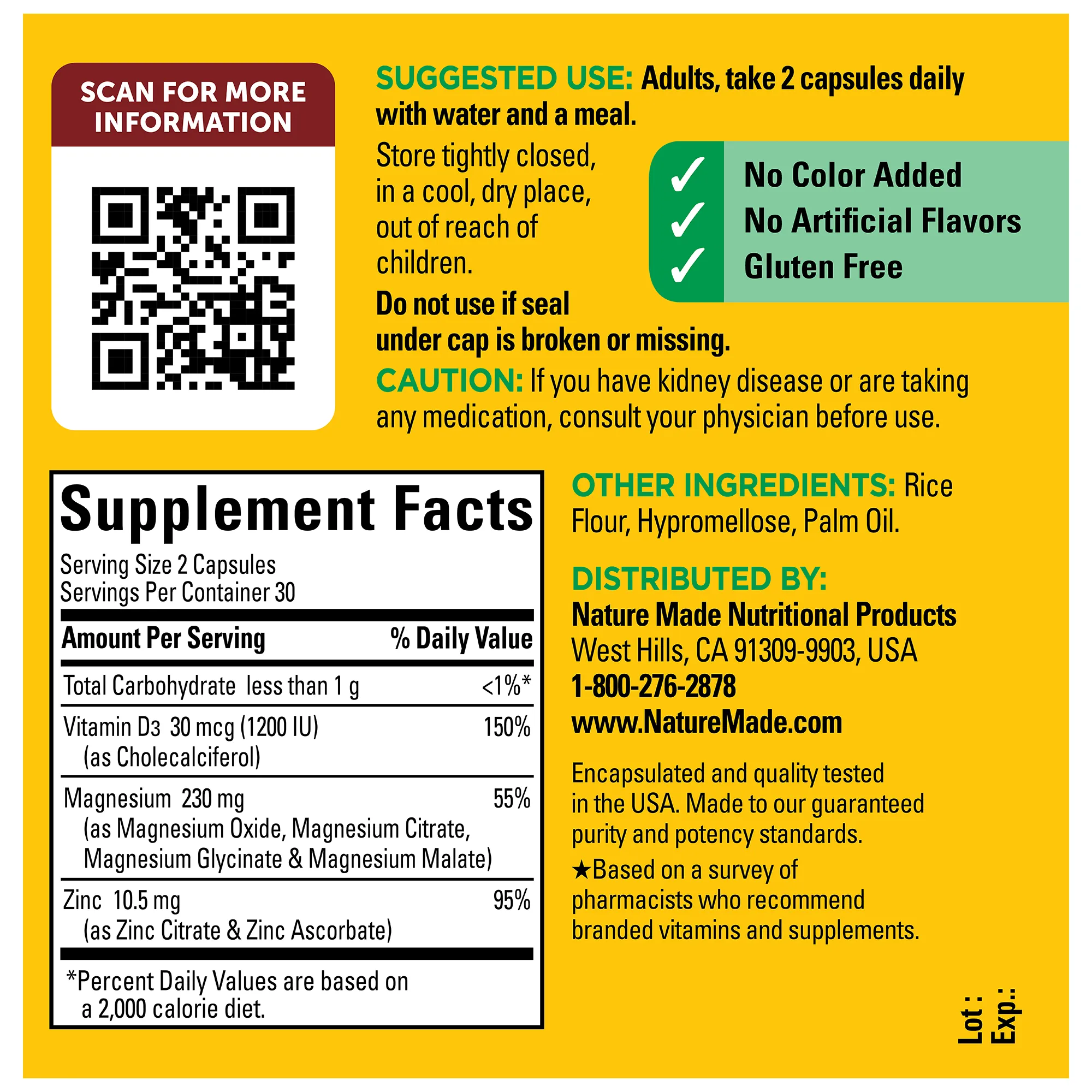 Magnesium Complex Capsules with D3 and Zinc