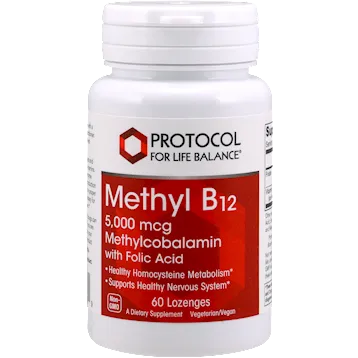 Methyl B12 5000 mcg 60 loz by Protocol For Life Balance