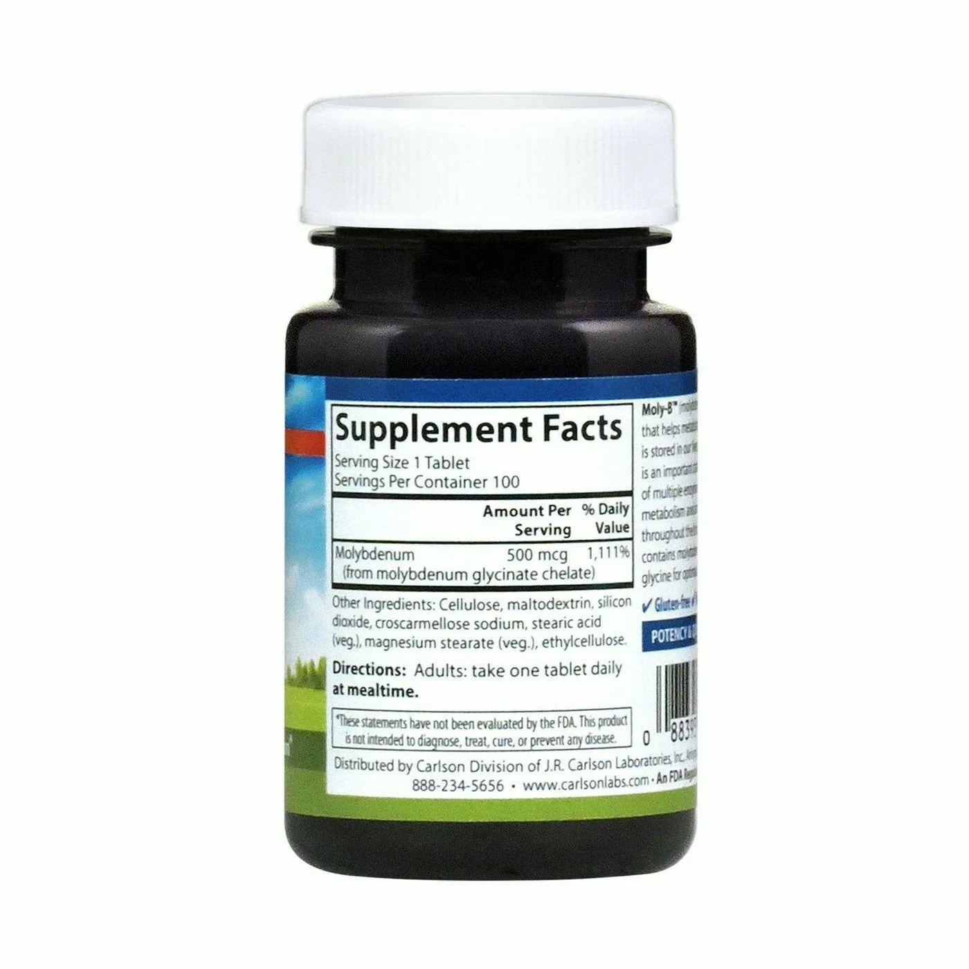 Moly-B 500 mcg 100 tabs by Carlson Labs