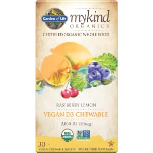 mykind Organics 2000 IU Vegan D3 30 tabs by Garden Of Life