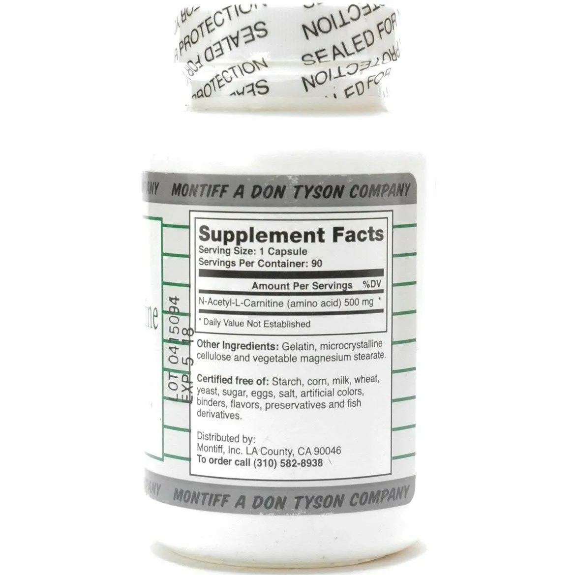 N-Acetyl-L-Carnitine 500 mg 90 caps by Montiff