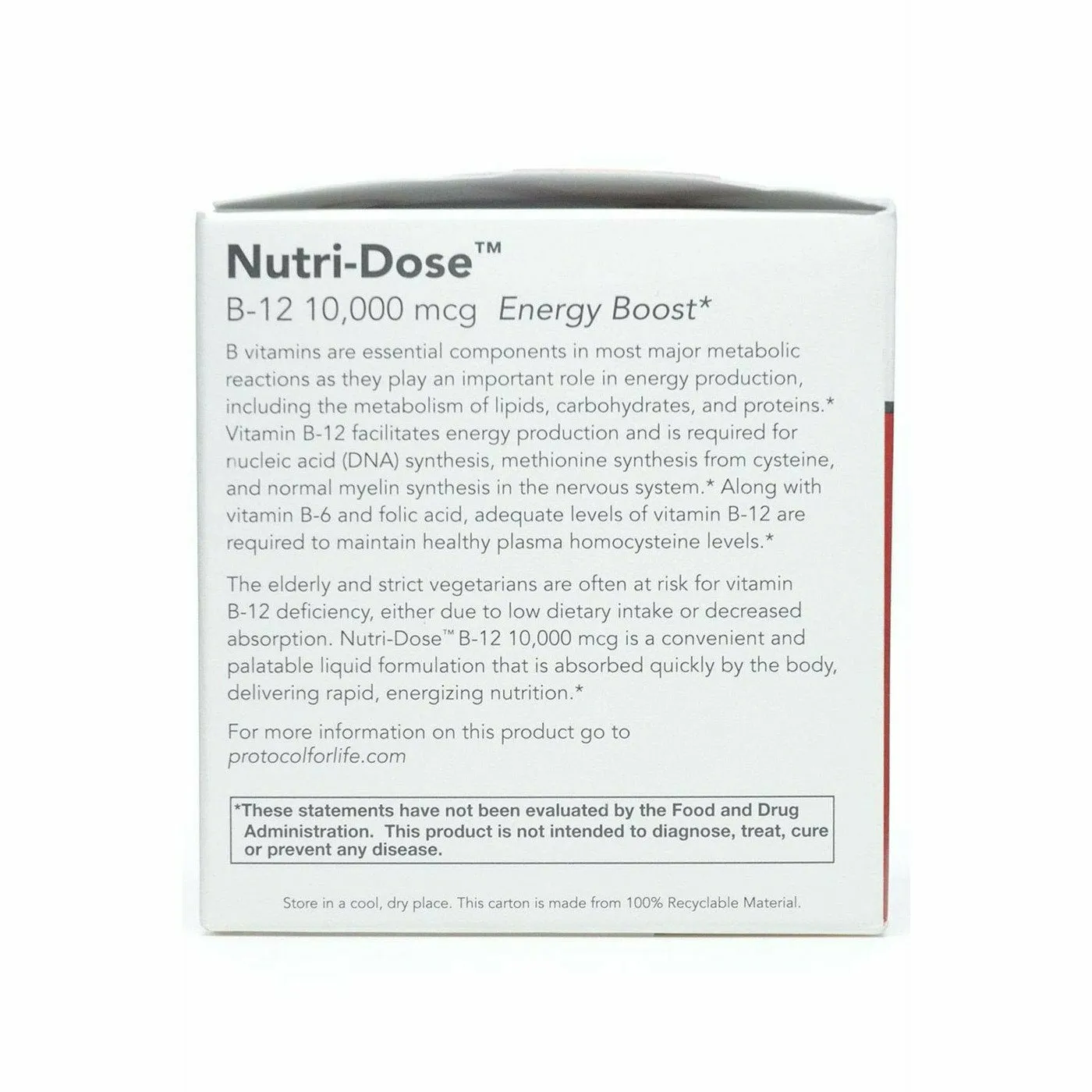 Nutri-Dose B-12 10.000mcg 12 Vials by Protocol For Life Balance